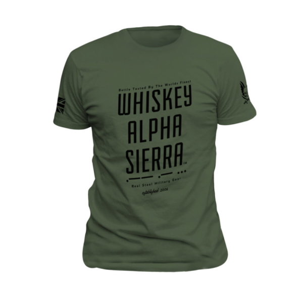 Whiskey Alpha Sierra WAS T-krekls – Olive Drab