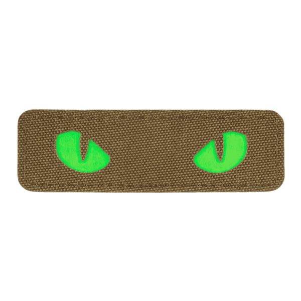 Uzšuve - Cat Eyes Laser Cut, Coyote/Green/ GID