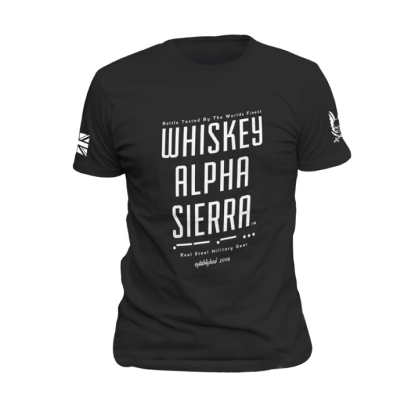 Whiskey Alpha Sierra WAS T-krekls – Melns