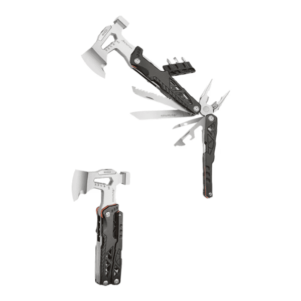 JB Tacticals Multitool with Axe 24in1 - Blue | Knife, Bits, Pliers + Belt Holster