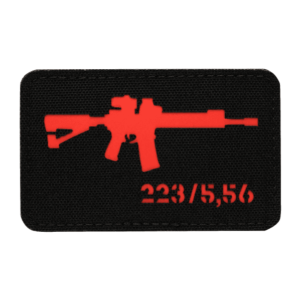 Uzšuve - M-Tac patch AR-15 223/5,56 Laser Cut Red Black
