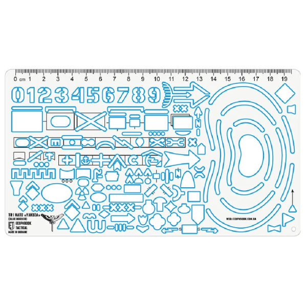 Protraktors (leņķmērs) Ecopybook Tactical Scout’s Ruler NATO/UA (Blue Border) — Citi EDC piederumi