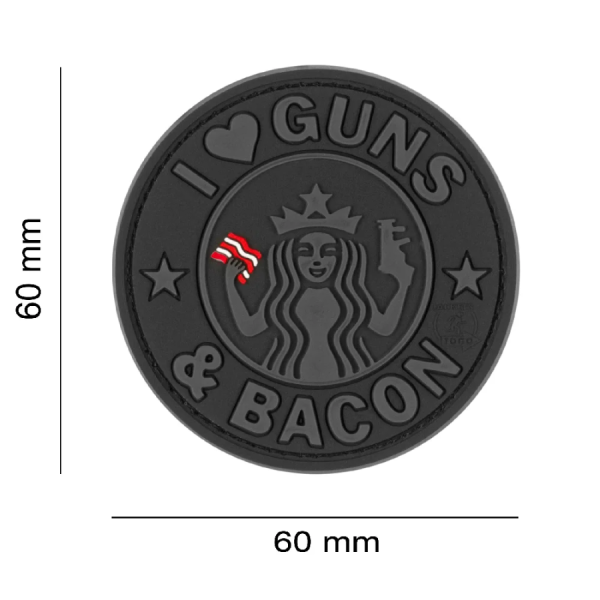 Clawgear Uzšuve PVC Guns and Bacon Black