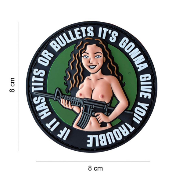 Uzšuve 3D PVC Patch If it has Tits or Bullets #4067