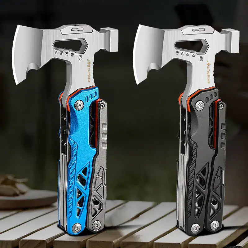 JB Tacticals Multitool with Axe 24in1 - Black | Knife, Bits, Pliers + Belt Holster