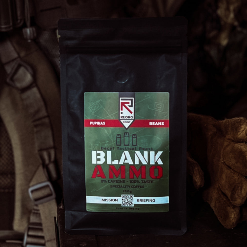 Bezkofeīna Kafijas Pupiņas REORG POINT Blank Ammo 250g
