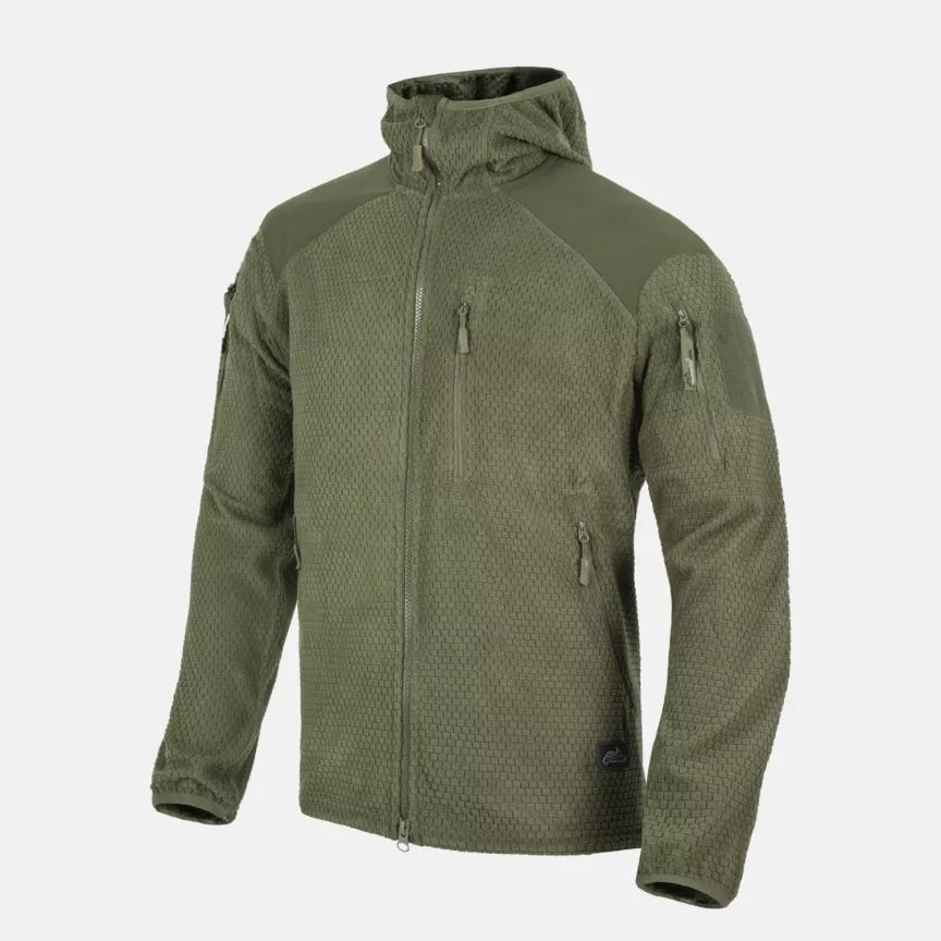 Flīsa jaka Helikon-Tex Alpha Hoodie Fleece – Olive Green – galvenais attēls