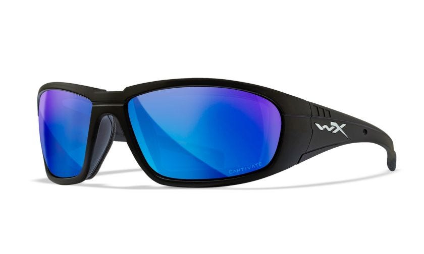 Brilles WileyX BOSS Captivate Pol Blue Mirror Matte Black Frame