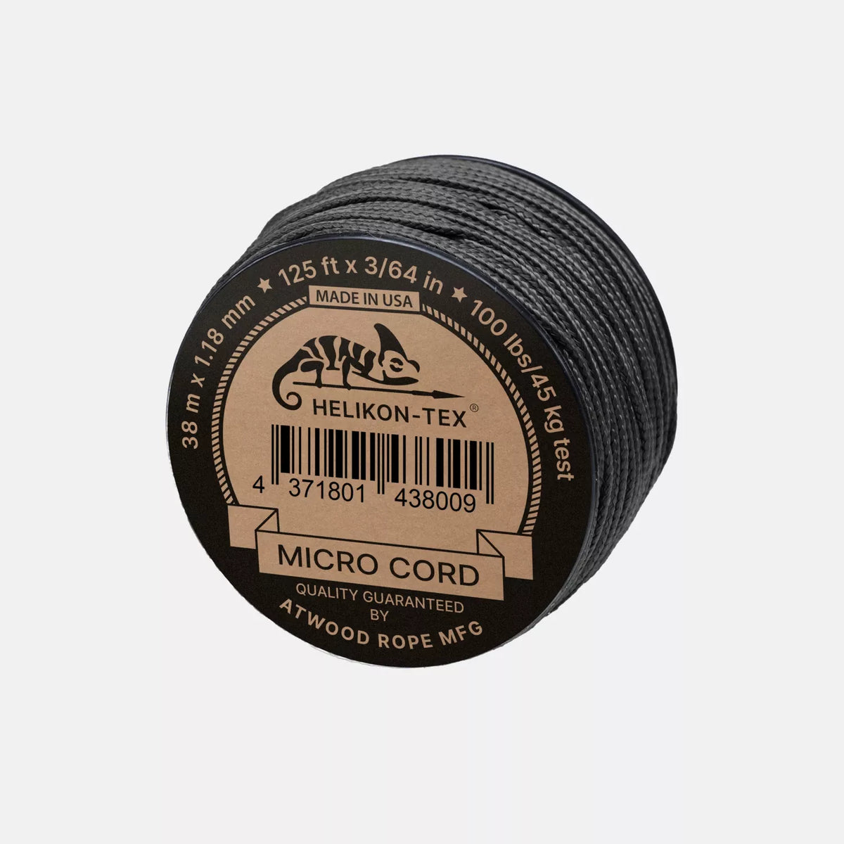 Helikon-Tex Micro Cord (125ft) - Black