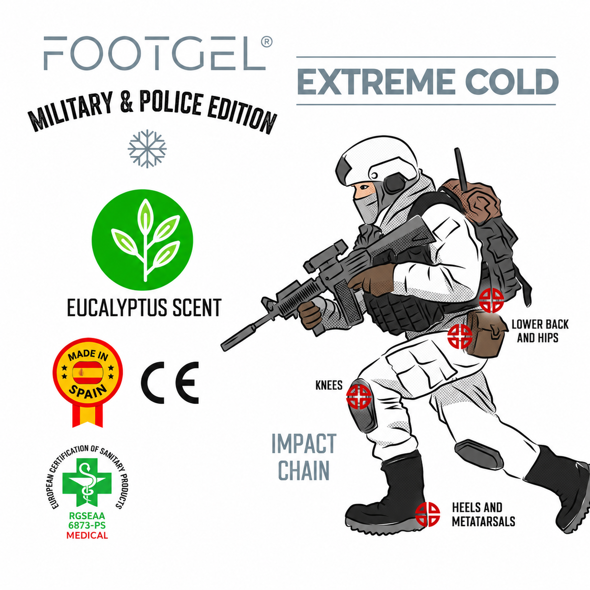 Footgel Military & Police Ziemas Apavu Zolītes
