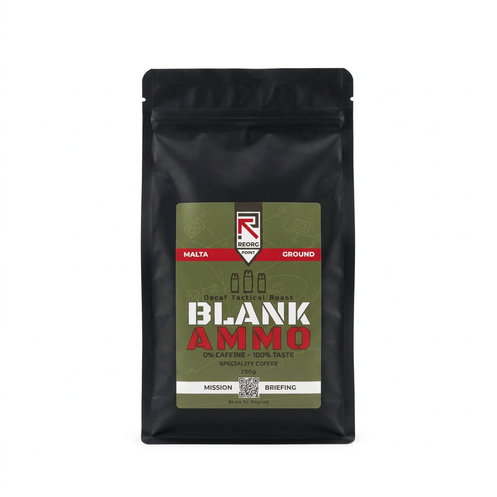 Bezkofeīna Maltā Kafija REORG POINT Blank Ammo 250g