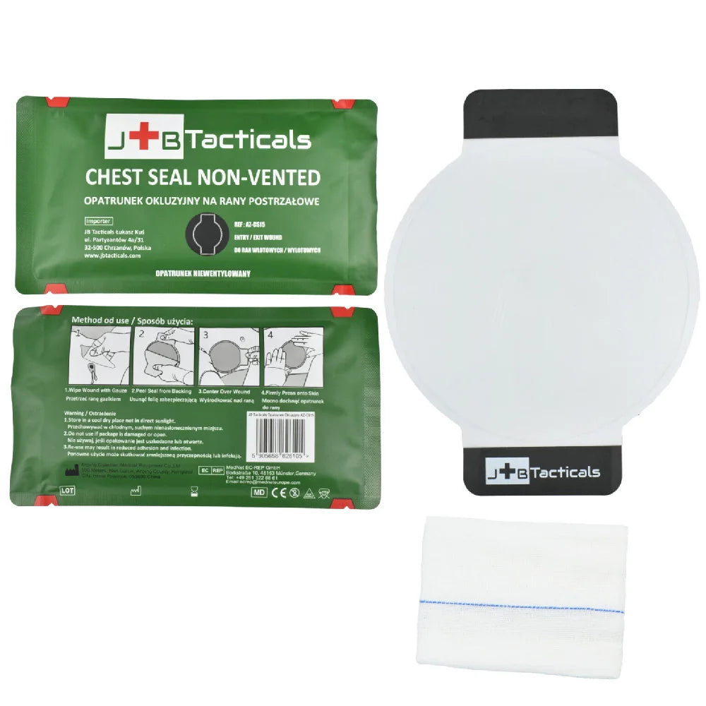 JB Tacticals Okluzīvais Krūškurvja Pārsējs AZ-CS15 (Non-Vented, Hydrogel)