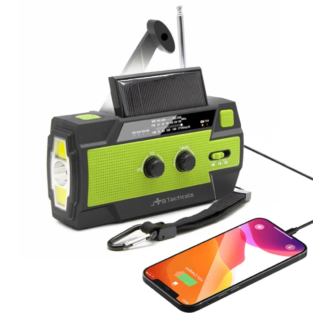 JB Tacticals Avārijas situācijas Radio JB-13 ar Lukturīti un Power Bank 4000 mAh