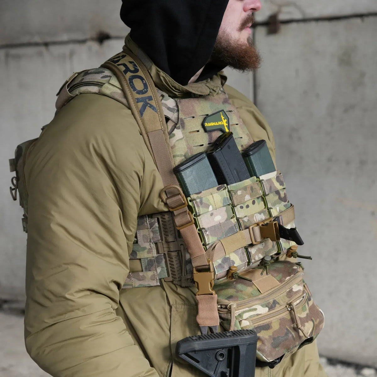 Trīs Punktu Polsterētā Ieroča Siksna RAGNAROK Kraken QD Coyote — attēls 6