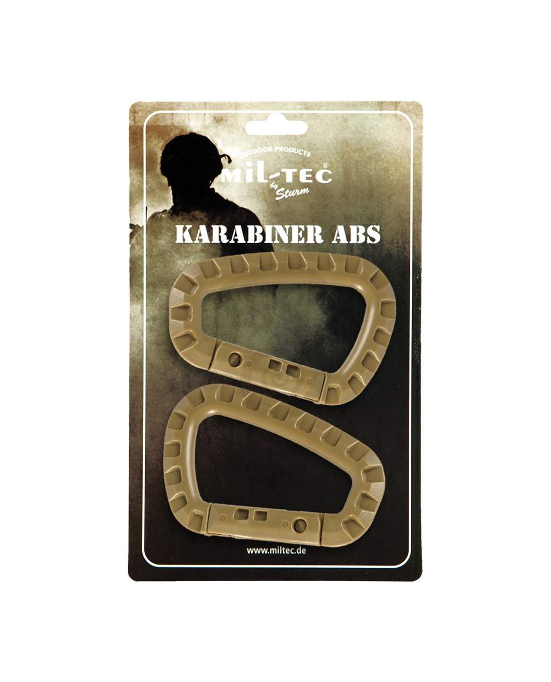Karabīne MIL-TEC ABS Carabieners Coyote (2 gab) — attēls 1