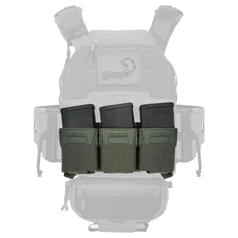 Aptversoma AGILITE Pincer™ Placard .308 Triple Mag Pouch Ranger Green