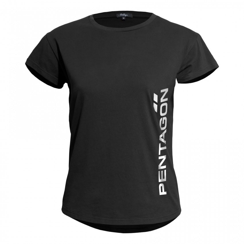 Pentagon Whisper sieviešu T-krekls "Calligraphy" (OFF) – melns