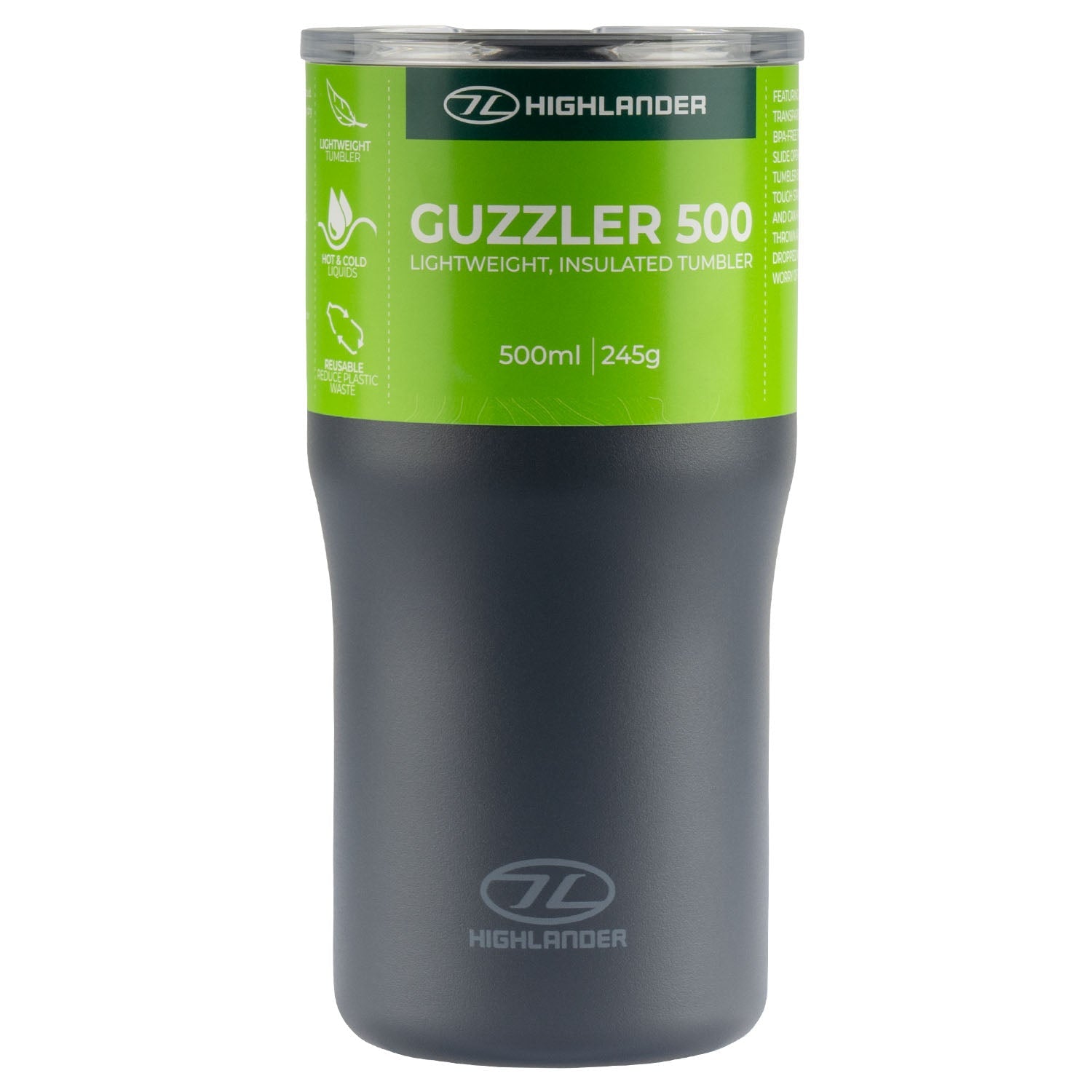 Highlander Guzzler 500 vakuuma termokrūze – Charcoal