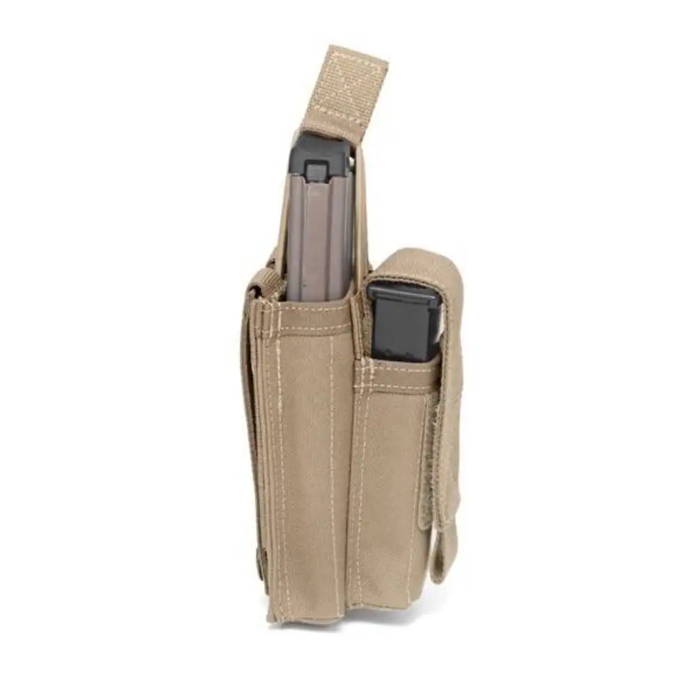 Aptversoma WAS Single Open 5.56mm Mag Pouch with 9mm Pistol Pouch Coyote
