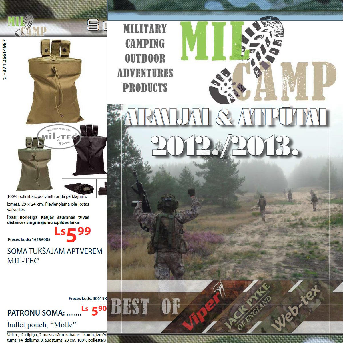 MilCamp PDF katalogs “Armijai un Atpūtai”, 2012. gads