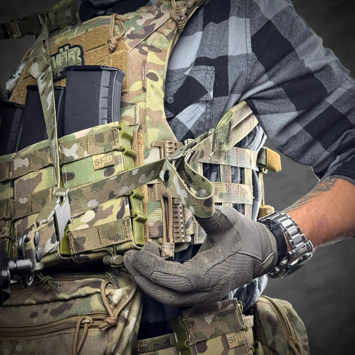 Trīs Punktu Polsterētā Ieroča Siksna RAGNAROK Kraken QD Multicam