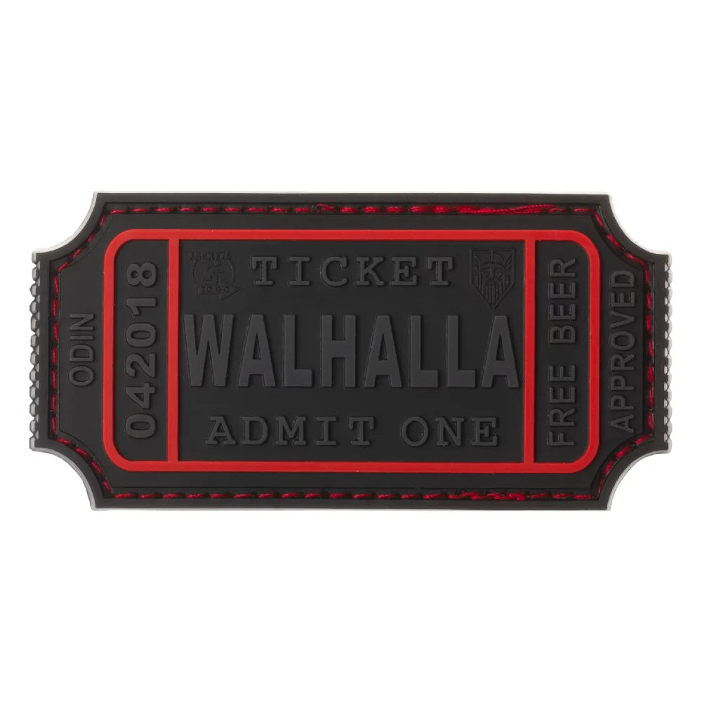 Clawgear Uzšuve PVC Large Walhalla Ticket Rubber Patch Black