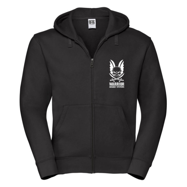 Warrior Assault Systems Logo Hoodie ar rāvējslēdzēju – melna