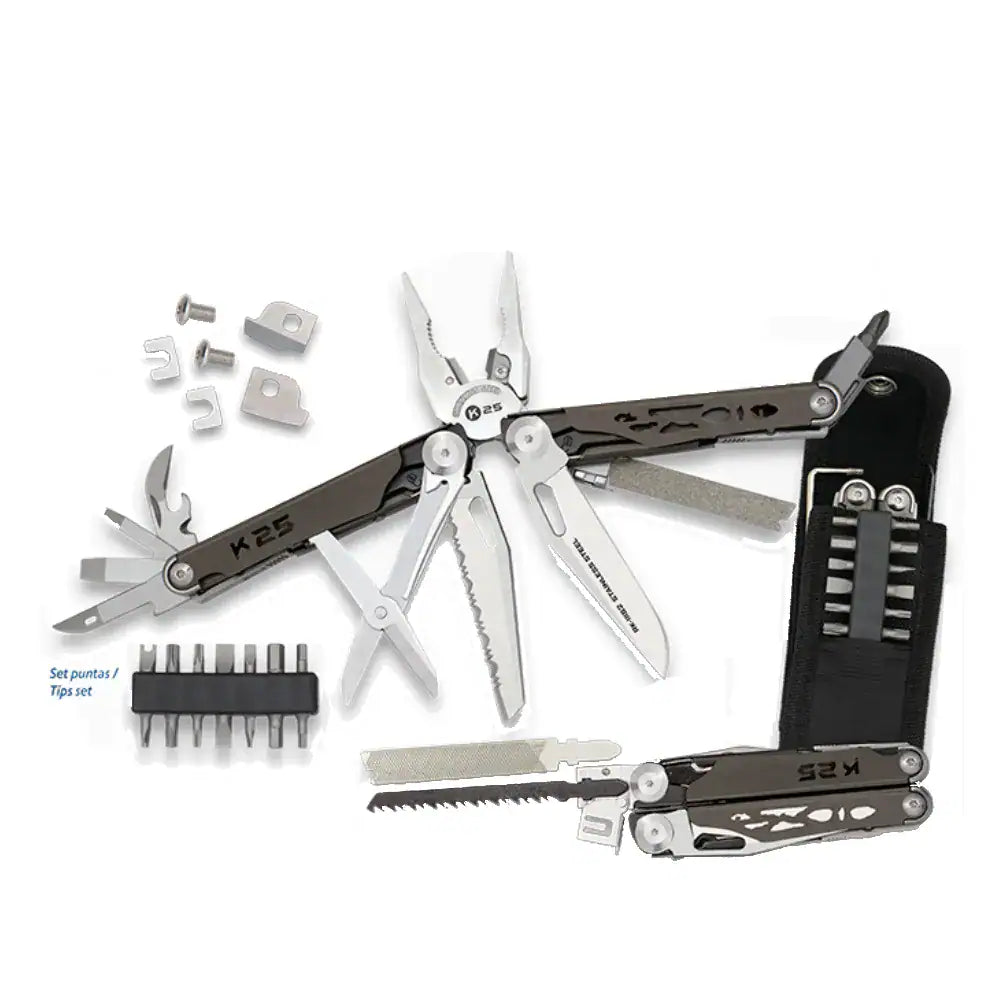 Multiinstruments K25 titanium grip pliers.14 tools — Multiinstruments