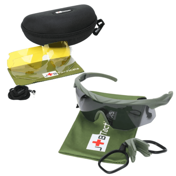 JB Tacticals JB-04 Green Safety Tactical Shooting Glasses