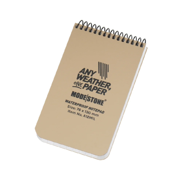 Ūdensizturīgs blociņš Modestone WP Notepad 76x130 mm Coyote