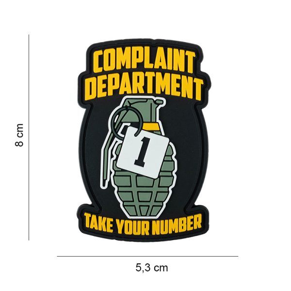 Uzšuve 3D PVC Patch Complaint Department
