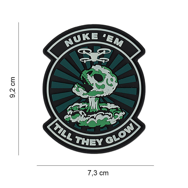 Uzšuve 3D PVC Patch Nuke em Till they glow - Drone