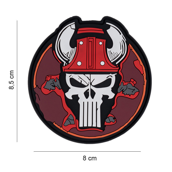 Uzšuve 3D PVC Patch Punish skull bull #6117