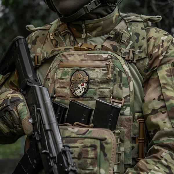 M-Tac Worn to the Bone PVC morāles uzšuve – Black/Coyote – sānskats