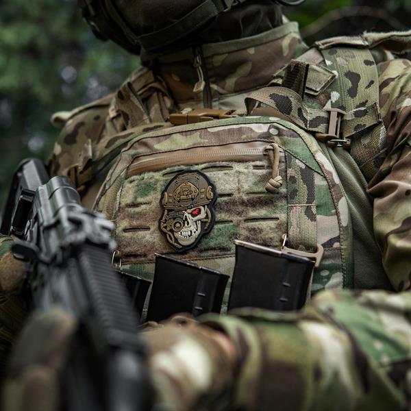 M-Tac Worn to the Bone PVC morāles uzšuve – Black/Coyote – detaļu skats