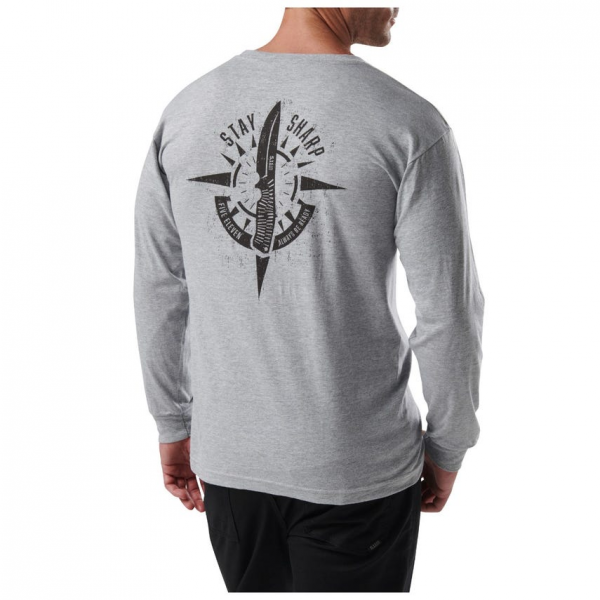 5.11 Stay Sharp T-krekls ar garām piedurknēm – Heather Grey