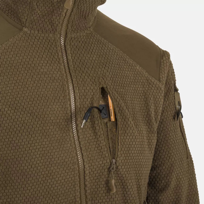 Flīsa jaka Helikon-Tex Alpha Hoodie Fleece – Olive Green – attēls 4
