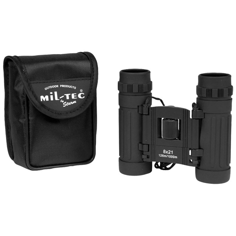 Binoklis salokāms - MilTec  8 X 21, melns — attēls 1