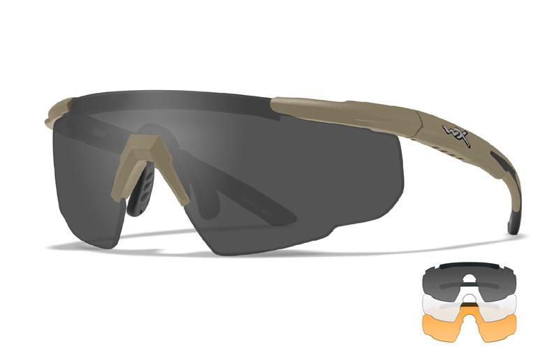 Brilles WILEY X SABER ADV SMOKE/CLEAR/RUST - TAN FRAME