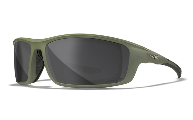 Brilles WileyX GRID Captivate Polarized Smoke Grey Matte Utility Green Frame