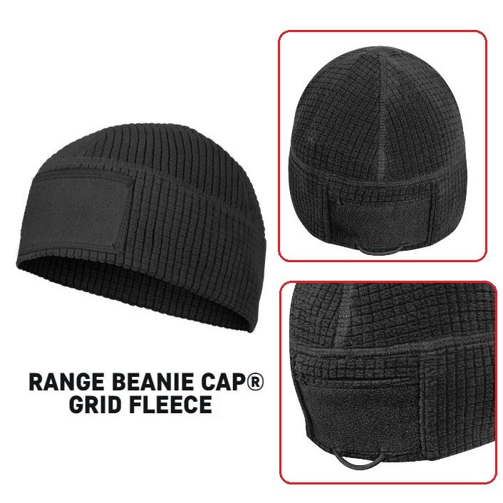 Cepure RANGE Beanie Cap® - Grid Fleece - Black, S/M - Helikon-Tex