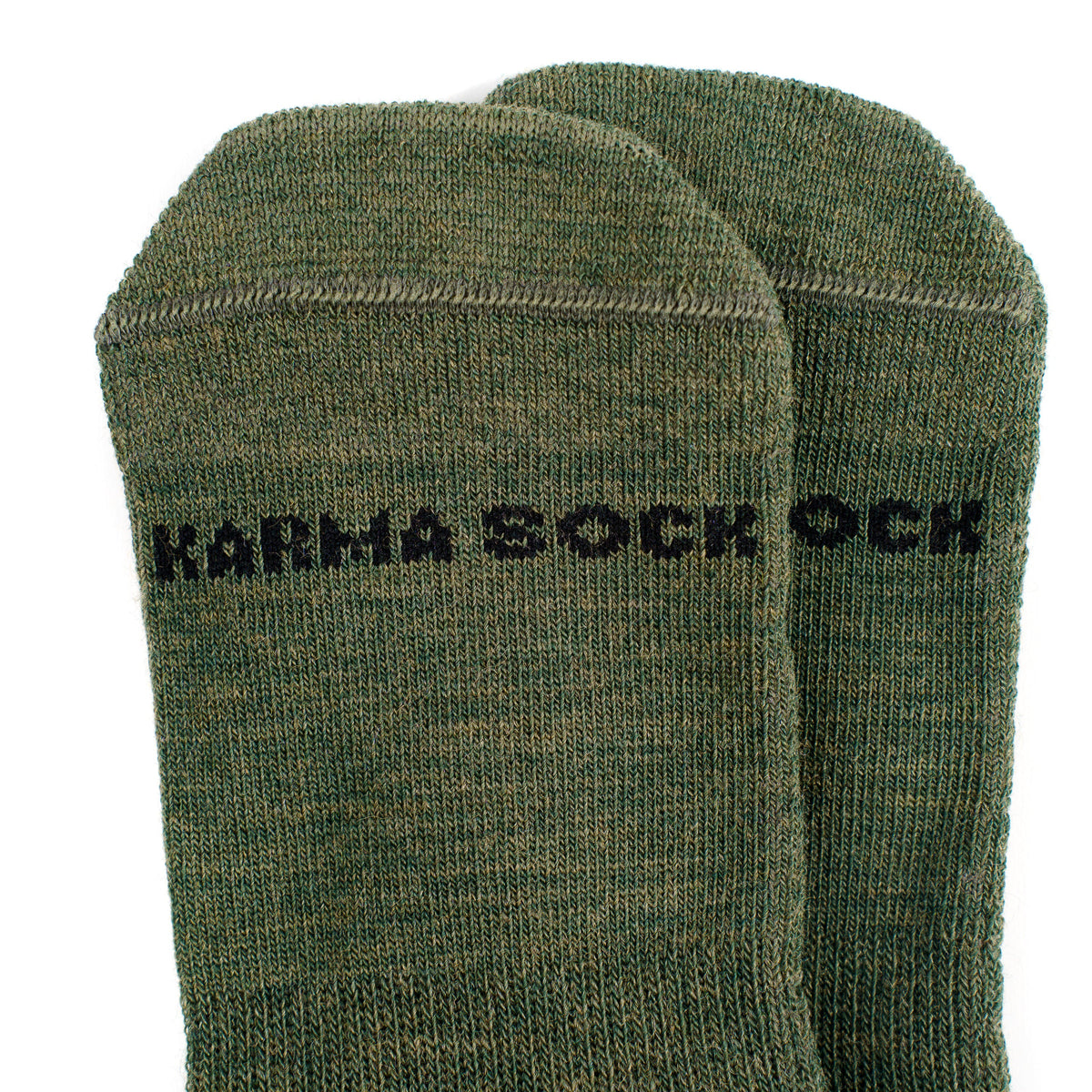 KarmaSock Army Green merino zeķes — polsterēta pēdas daļa
