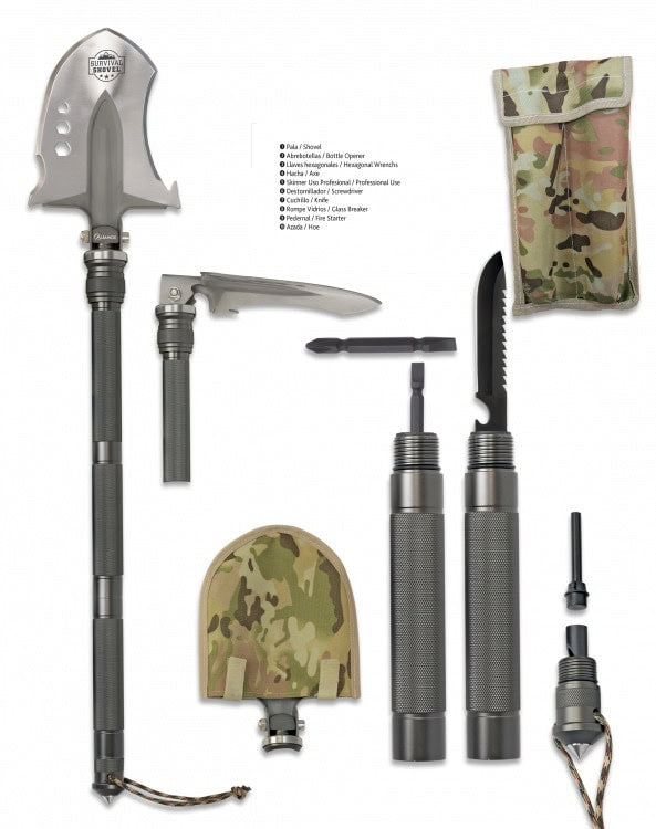 Lāpsta + izdzīvošanas komplekts Survival professional shovel. 75.4cm — Cirvis | Zāģis | Lāpsta