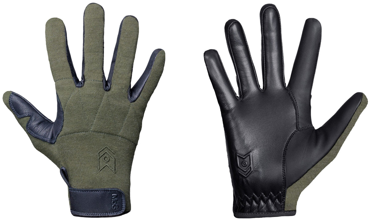 Cimdi MOG Target Flame Resistant Green — plaukstas un virspuses skats