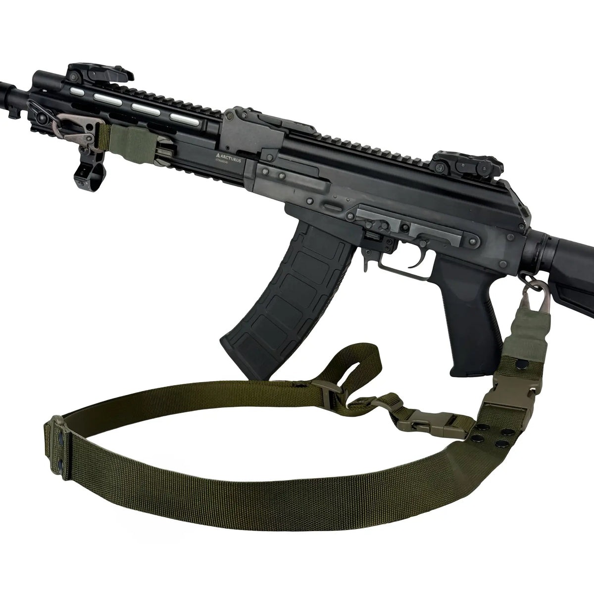 Divu Punktu Ieroču Siksna RAGNAROK Odin Carabiner Gen II Olive — attēls 10