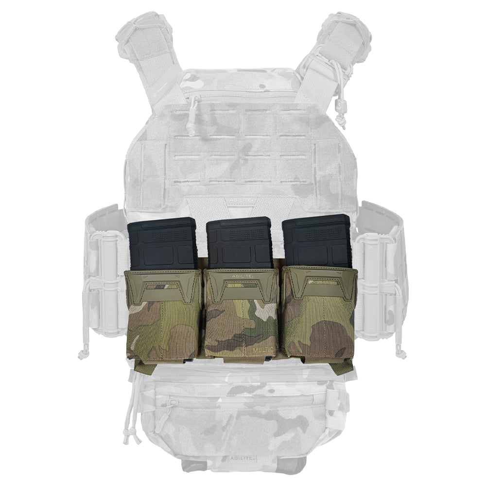 Aptversoma AGILITE Pincer™ Placard .308 Triple Mag Pouch Multicam