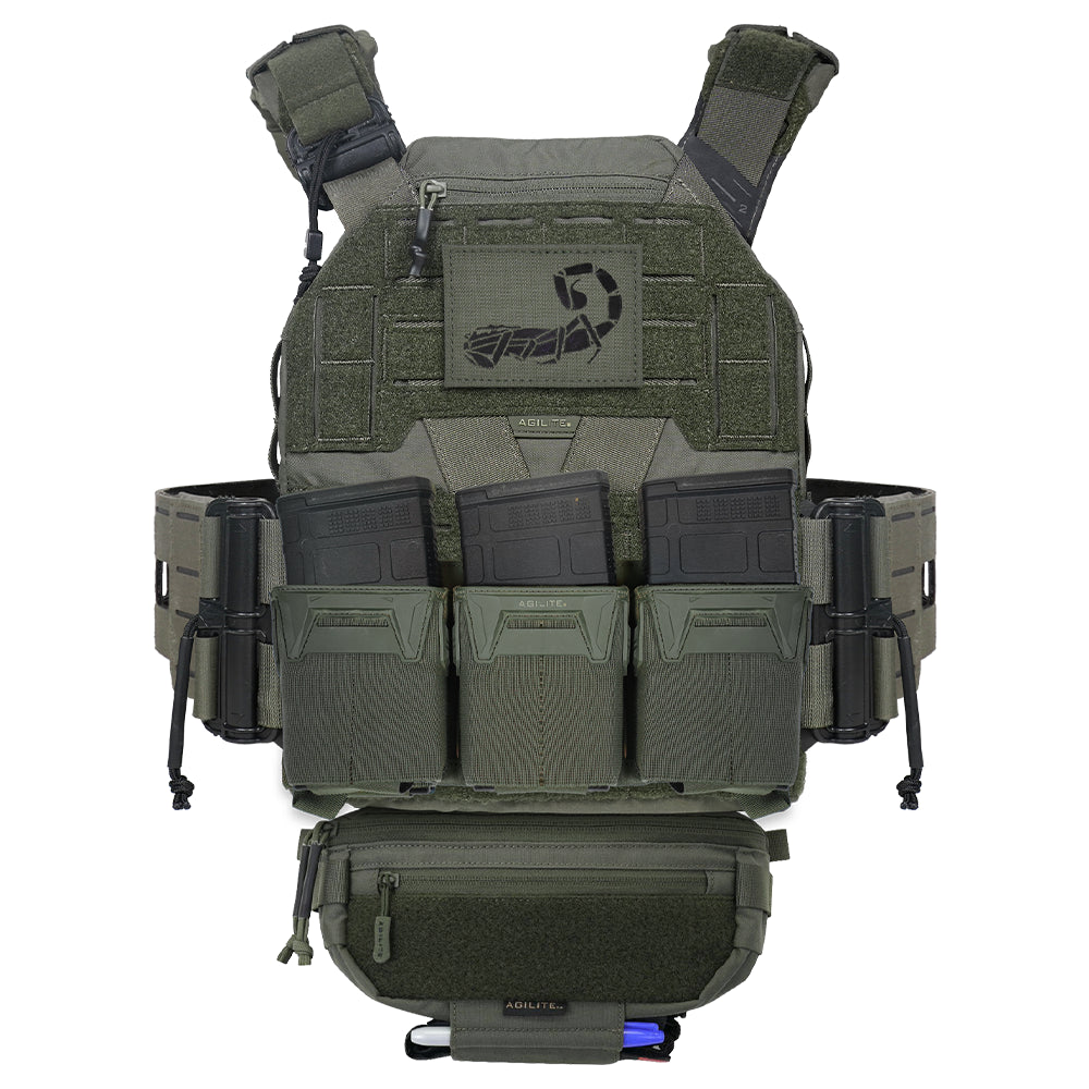 Aptversoma AGILITE Pincer™ Placard .308 Triple Mag Pouch Ranger Green