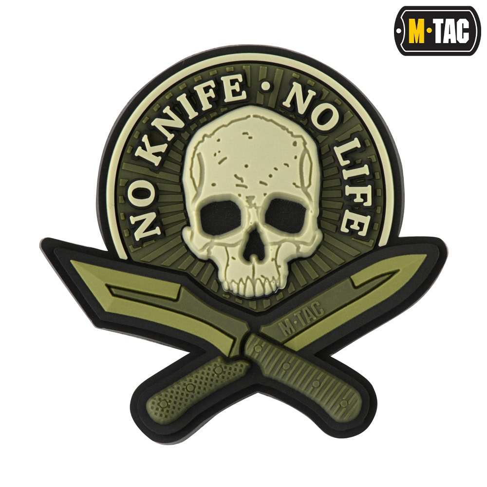 Uzšuve - M-Tac patch No Knife - No Life 3D PVC olive