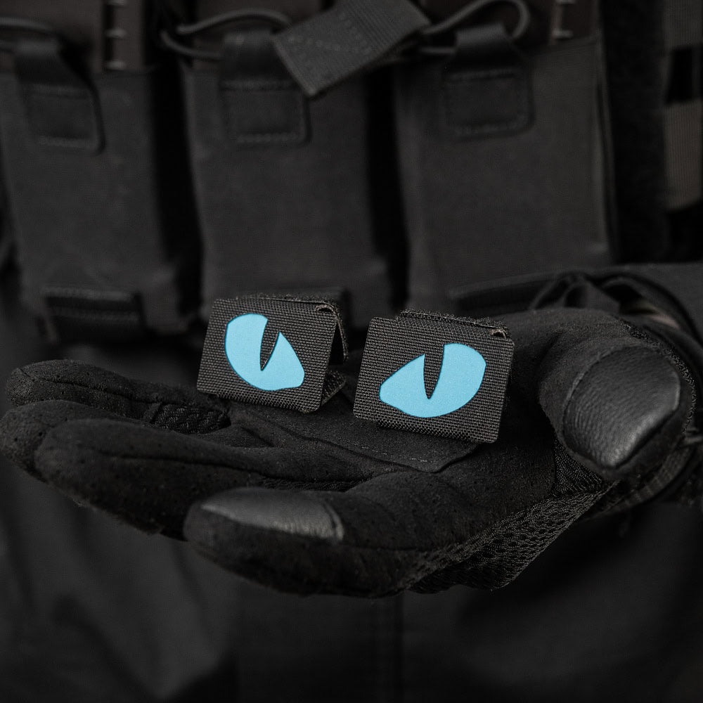Uzšuve - M-Tac patch Tiger Eyes Laser Cut (couple) Black/blue
