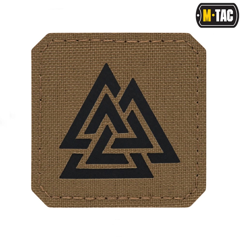 Uzšuve - M-Tac patch Valknut Laser Cut Coyote/Black